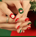 Press-On Nails Santa & Snowflake Glue-On Durable