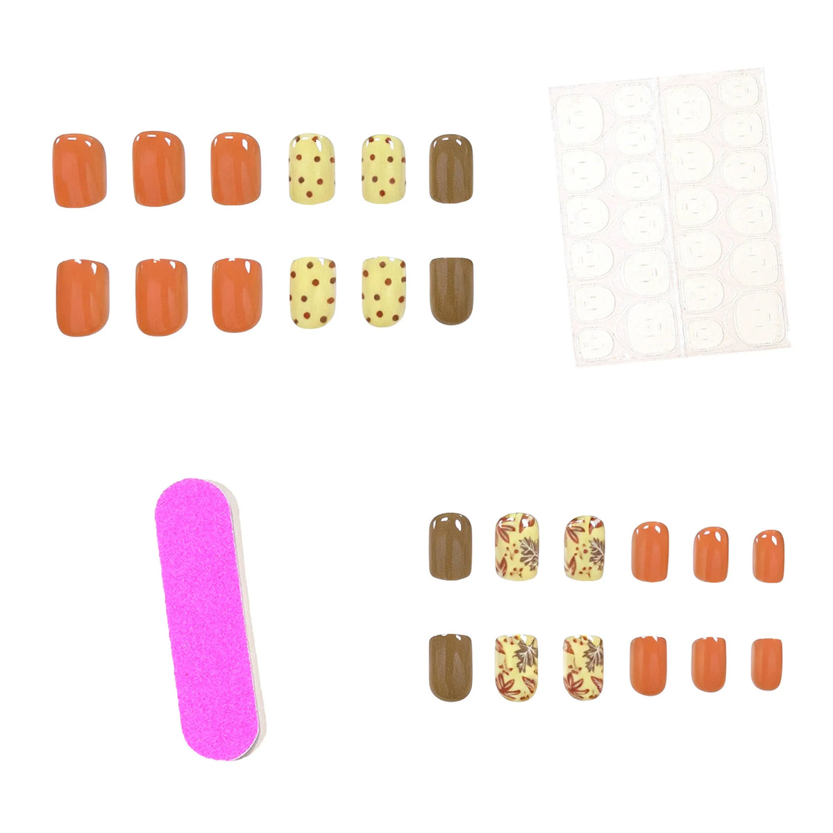 Press-On Nails Seasonal Floral Hypoallergenic Set of 24