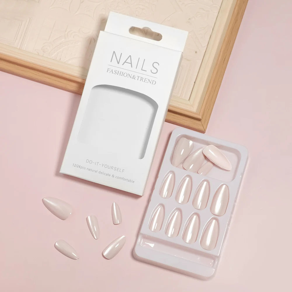 Press-On Nails Self-Adhesive Almond Set of 24