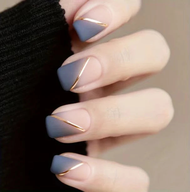 Press-On Nails Self-Adhesive Geometric Lavender Set of 24
