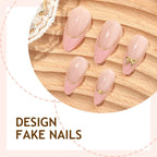 Press-On Nails Self-Adhesive Gold Accents & Bows