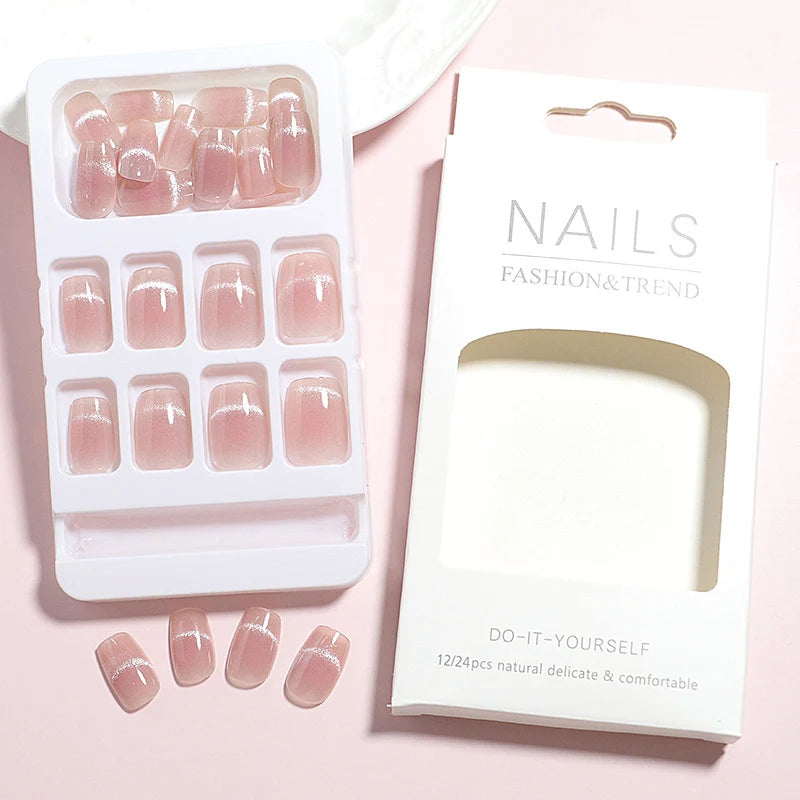 Press-On Nails Self-Adhesive Natural Lightweight Set of 30
