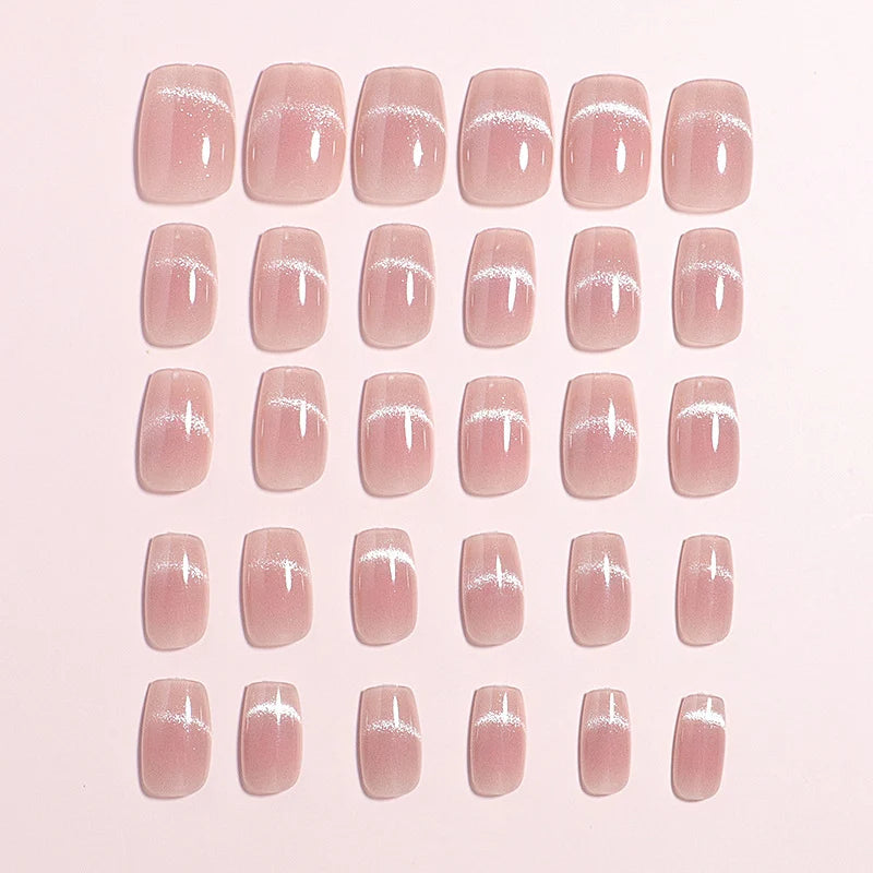 Press-On Nails Self-Adhesive Natural Lightweight Set of 30