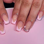 Press-On Nails Self-Adhesive Pink French Tips