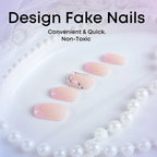 Press-On Nails Self-Adhesive Pink French Tips