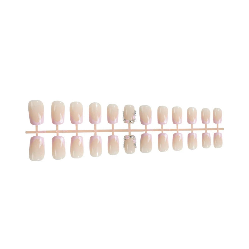 Press-On Nails Self-Adhesive Pink French Tips