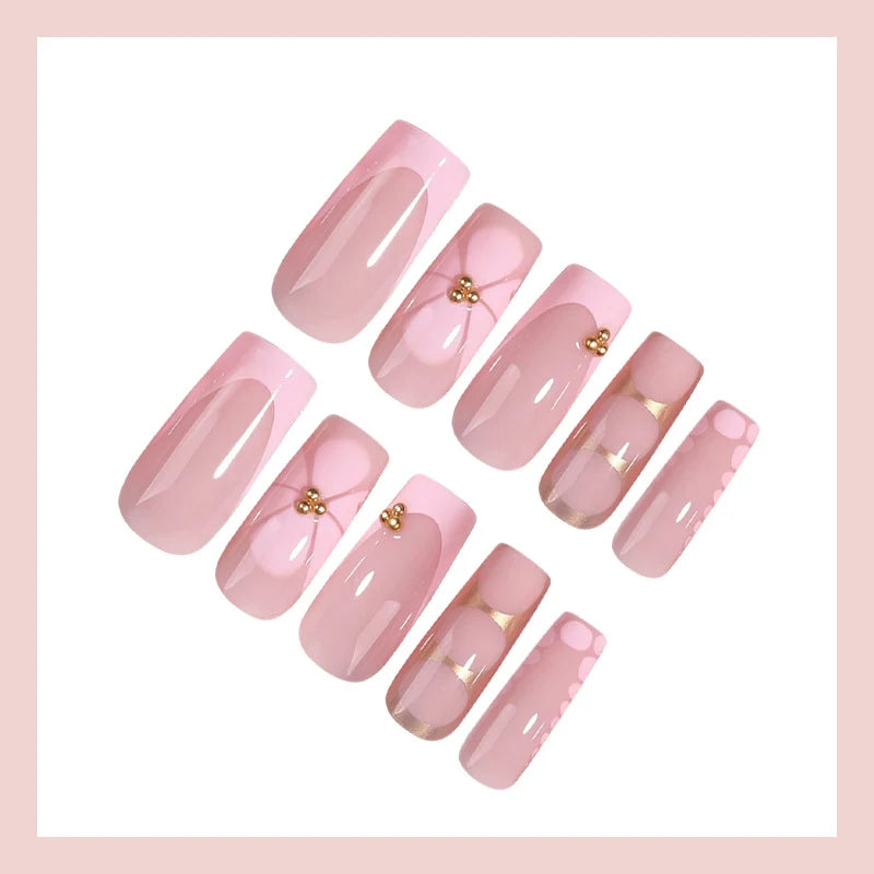 Press-On Nails Self-Adhesive Red Natural Look