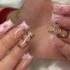 Press-On Nails Self-Adhesive Red Natural Look