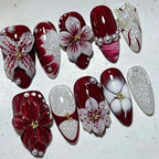 Press-On Nails Self-Adhesive & Reusable Floral Design