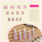 Press-On Nails Self-Adhesive Soft Pink Gold Accents