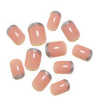 Press-On Nails Self-Adhesive Sparkling French Tip Set of 24