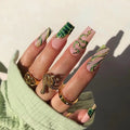 Press-On Nails Serpentine Marble Dark Blue Self-Apply