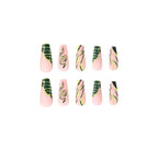 Press-On Nails Serpentine Marble Dark Blue Self-Apply