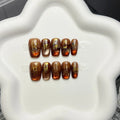 Press-On Nails Set Acrylic Gold-Accent Multiple Sizes