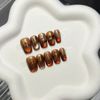 Press-On Nails Set Acrylic Gold-Accent Multiple Sizes