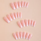 Press-On Nails Set Adhesive Included French & Glitter