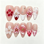 Press-On Nails Set Floral Art & Long-Lasting Wear