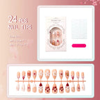 Press-On Nails Set Floral Art & Long-Lasting Wear