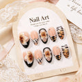 Press-On Nails Set Floral Design Self-Adhesive & Long-Lasting