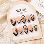Press-On Nails Set Floral Design Self-Adhesive & Long-Lasting