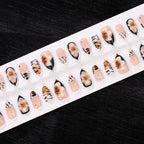 Press-On Nails Set Floral Design Self-Adhesive & Long-Lasting