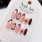 Press-On Nails Set Floral Designs Multiple Sizes No Glue
