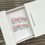 Press-On Nails Set Floral Pink & Blue Easy Application