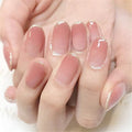 Press-On Nails Set Glossy French Tip No Glue