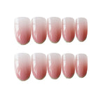 Press-On Nails Set Glossy French Tip No Glue
