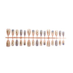 Press-On Nails Set Gold Accents Reusable & Glue-Free