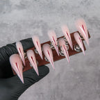 Press-On Nails Sharp Stiletto High-Gloss & Reusable
