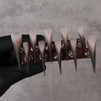 Press-On Nails Sharp Stiletto Tips Reusable