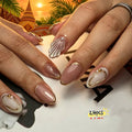 Press-On Nails Shell & Gold Accents Set of 24