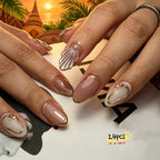 Press-On Nails Shell & Gold Accents Set of 24
