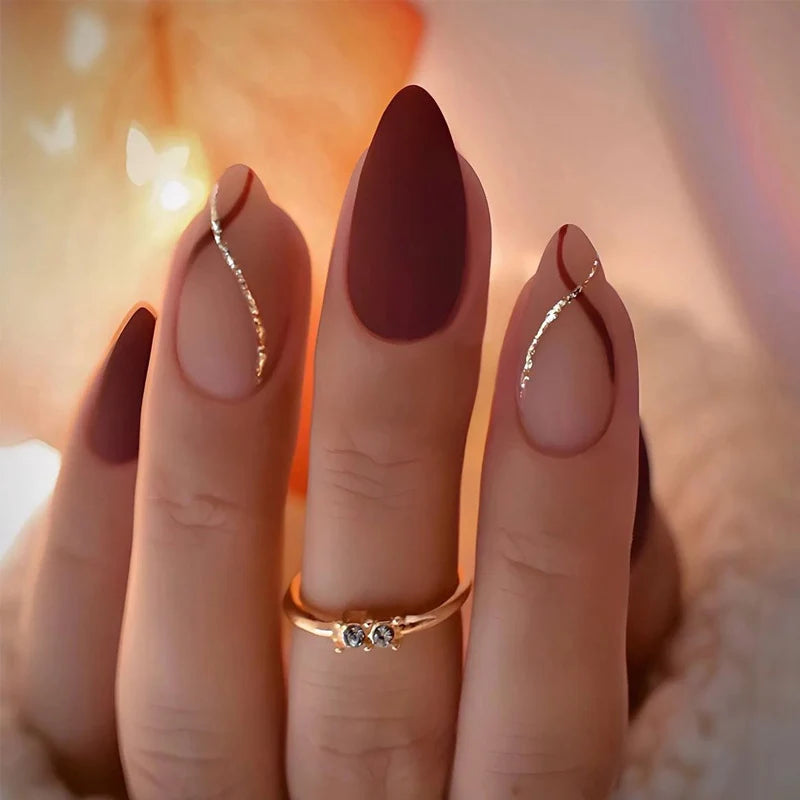 Press-On Nails Shimmering Easy Application Multiple Sizes