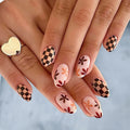 Press-On Nails Short Almond Floral & Geometric Comfort Fit