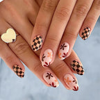Press-On Nails Short Almond Floral & Geometric Comfort Fit