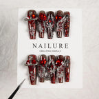Press-On Nails Silver Glitter Custom Fit Adhesive Included