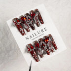 Press-On Nails Silver Glitter Custom Fit Adhesive Included