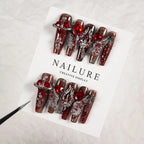 Press-On Nails Silver Glitter Custom Fit Adhesive Included
