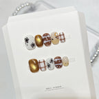 Press-On Nails Sparkle & Floral 10-Piece Double-Sided Adhesive
