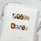 Press-On Nails Sparkle & Floral 10-Piece Double-Sided Adhesive
