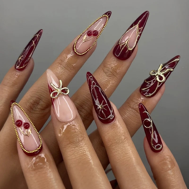 Press-On Nails Sparkling Design Adhesive Strips