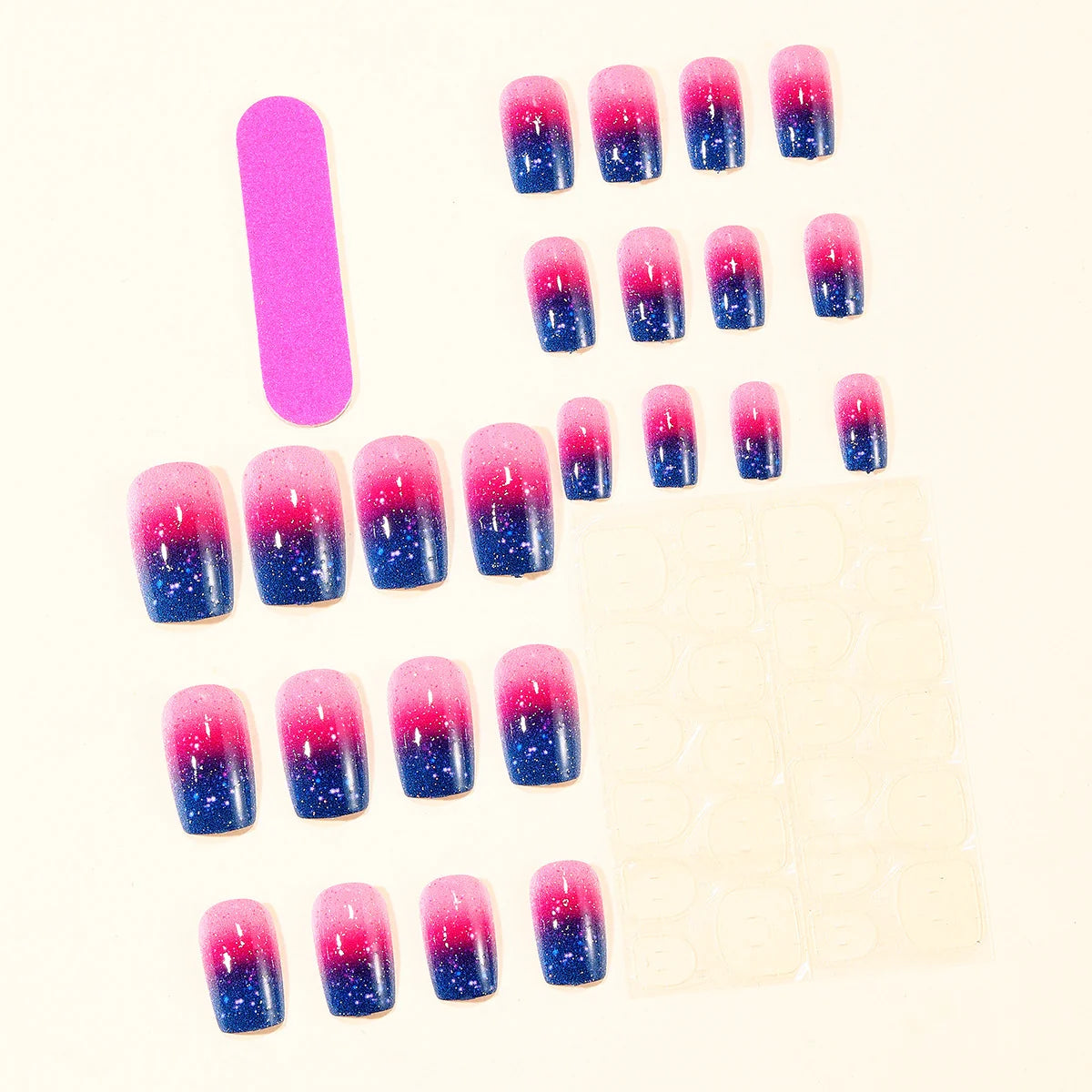 Press-On Nails Sparkling Ombre Easy-Apply