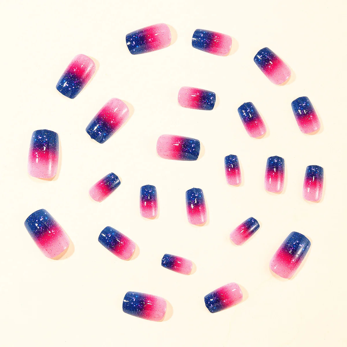 Press-On Nails Sparkling Ombre Easy-Apply