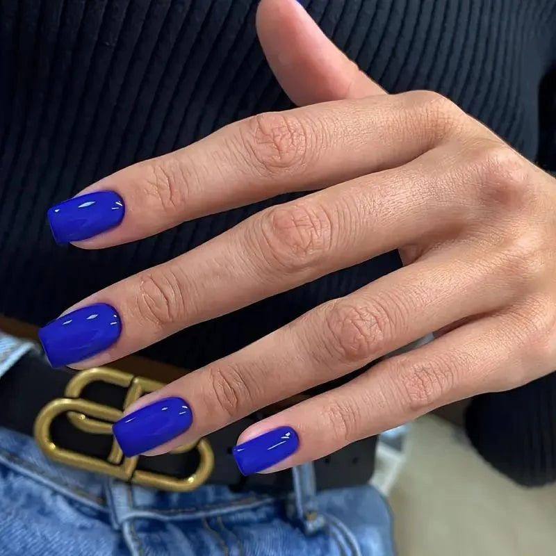 Press-On Nails Square Glossy Reusable