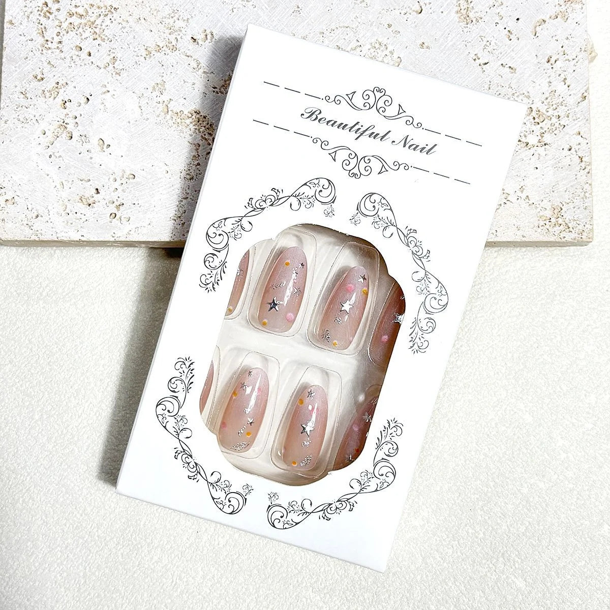 Press-On Nails Star & Floral Chip-Resistant Multiple Sizes