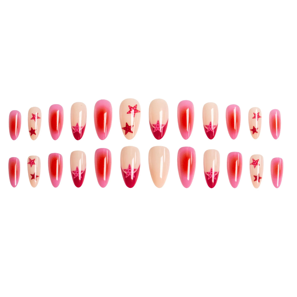 Press-On Nails Starfish Ombre Reusable & Easy Application