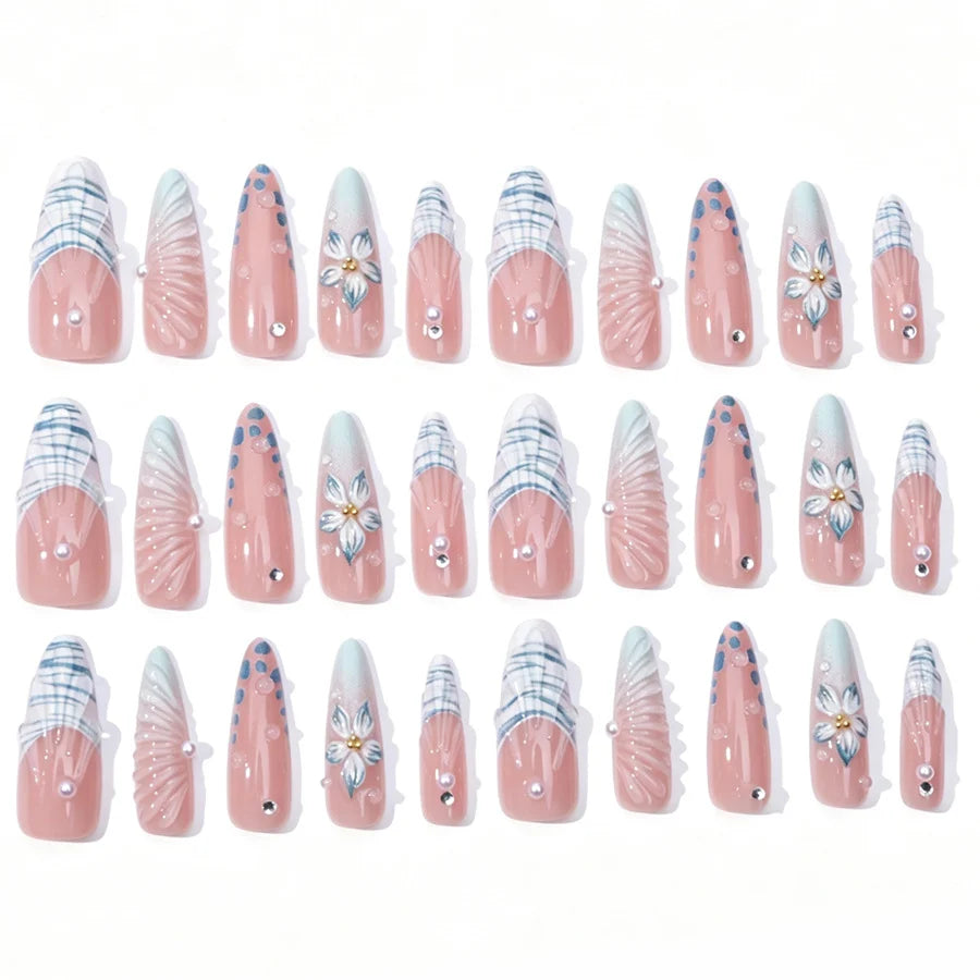 Press-On Nails Starry Design Reusable Easy Application