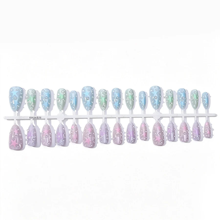 Press-On Nails Starry Design Reusable Easy Application